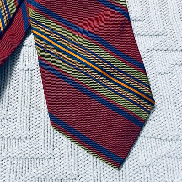 Altea Burgundy Striped Silk Tie Altea maroon stripe silk tie